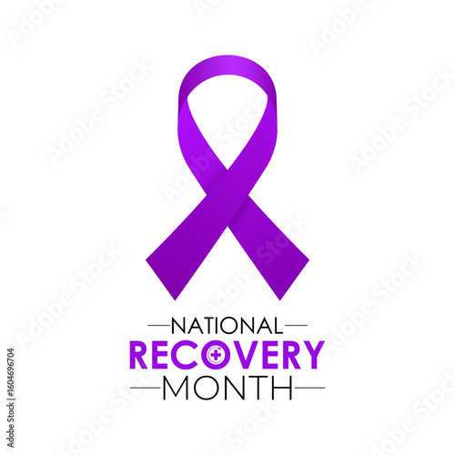 September is National Recovery Month. The journey of healing from substance use and mental health disorders. Banner poster, flyer and background design template.