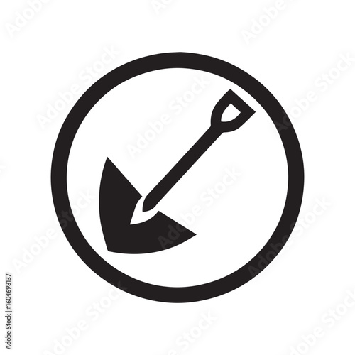 Minimalist project hoe logo with white background