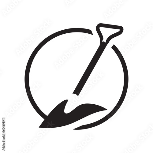 Minimalist project hoe logo with white background