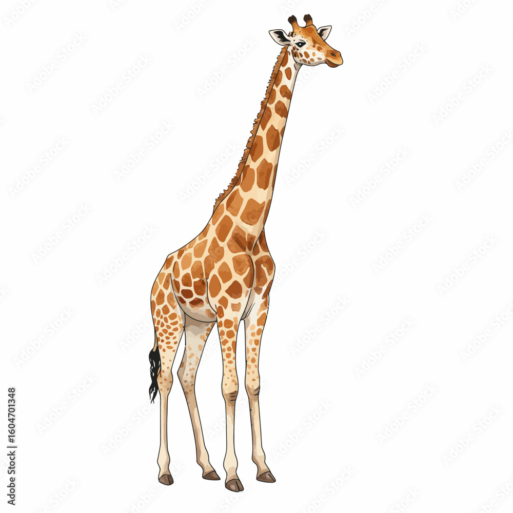 Obraz premium Majestic giraffe standing isolated on a clean white background studio shot wildlife animal