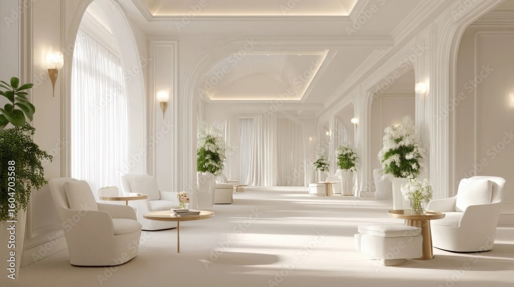 Fototapeta premium Elegant White Lobby Interior Design