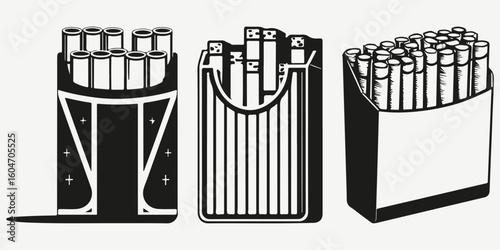 pack of cigarettes sketch llustration vector
