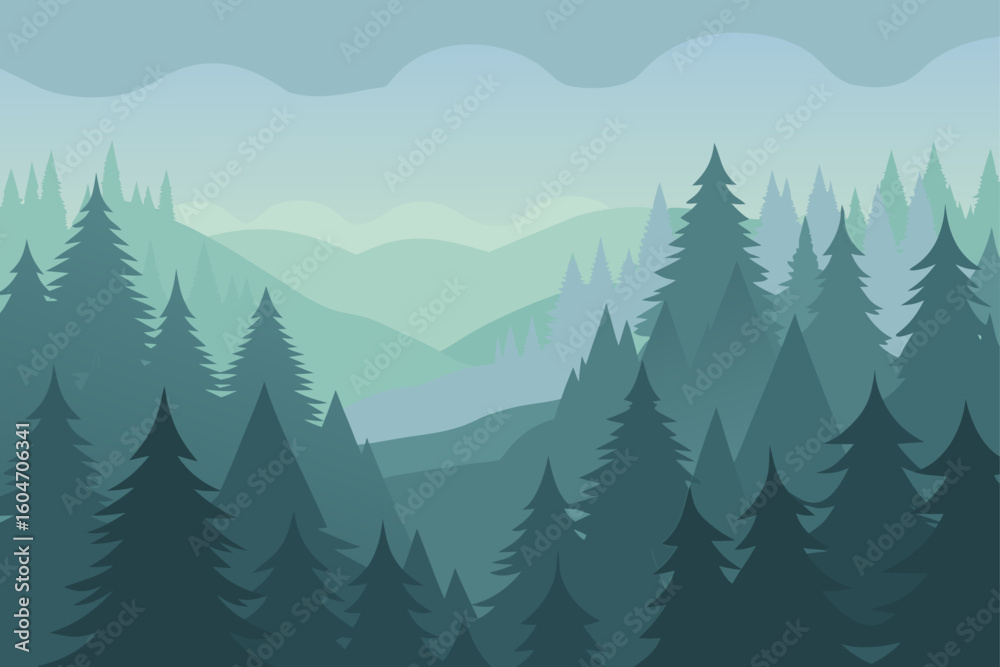 Fototapeta premium forest in mountains
