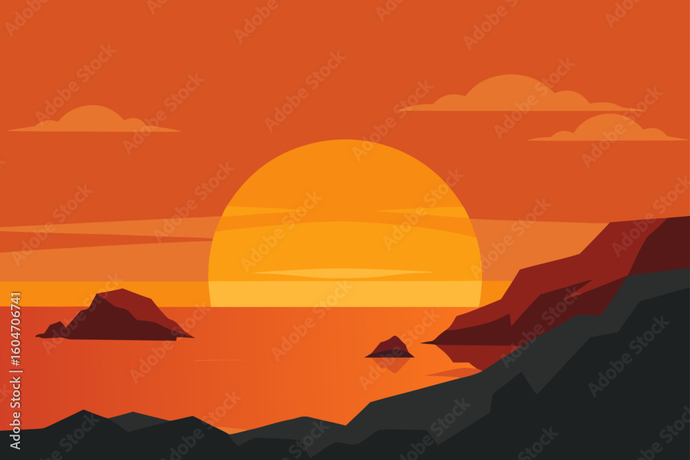 Obraz premium sunset in the mountains