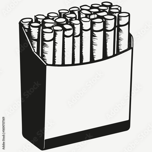 pack of cigarettes sketch llustration vector