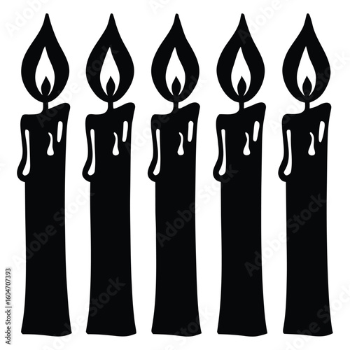 Elegant candles casting a warm glow perfect for holiday greetings and peaceful celebrations