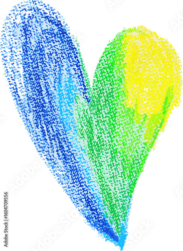 Chalk Drawn Gradient Heart Child Illustration