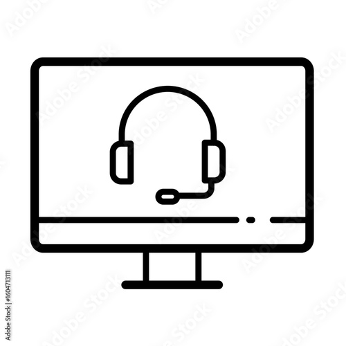 Online voice communication, internet calls - vector icon
