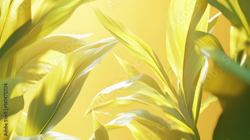 Vibrant yellow leaves in soft light