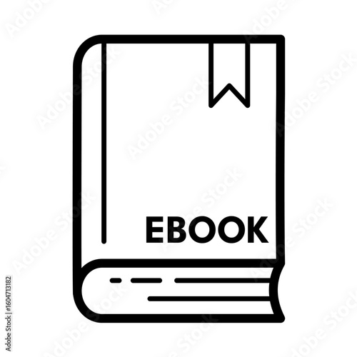  Ebook, digital book format - vector icon
