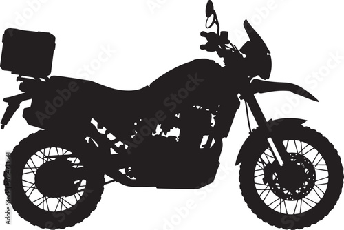 Adventure Touring Motorcycle Silhouette Vector for Off-Road and Travel
