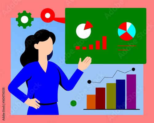 business woman with graph