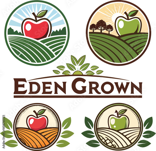 Collection of Eden Grown Logos Vector