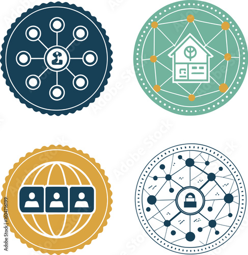 Minimalist Badges of Decentralization Vector