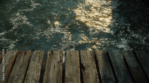 Wooden dock by a river