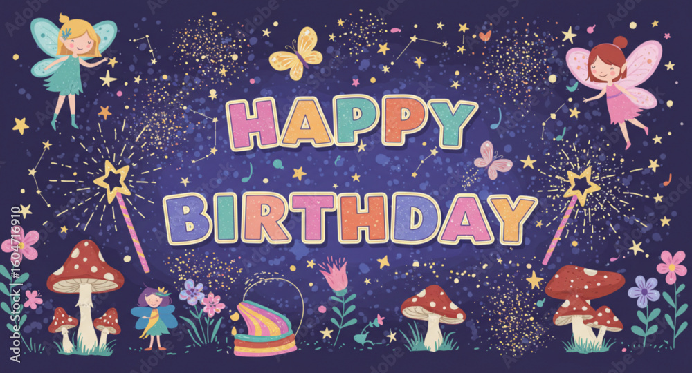 Naklejka premium Happy birthday card