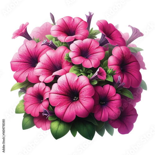 Pink Petunia Flowers Bunch vector