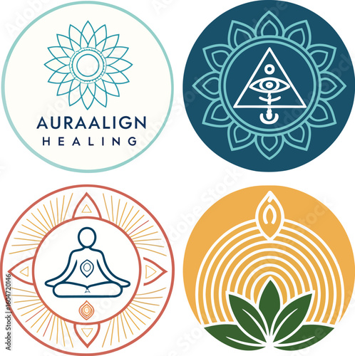 Minimalist Healing Symbols, Isolated Vector