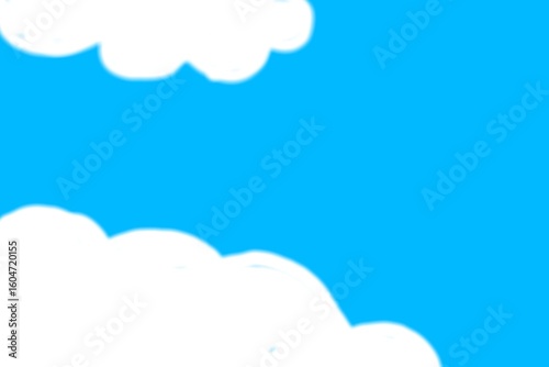Abstract background design of bright blue sky with white clouds