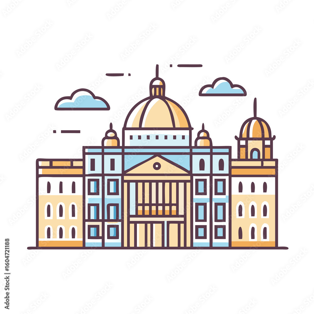 Fototapeta premium vector illustration of the old town