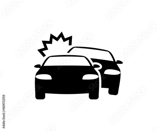 Car crash icon symbol. Car accident icon. Car accident, breakdown, collision and maintenance vector design and illustration.