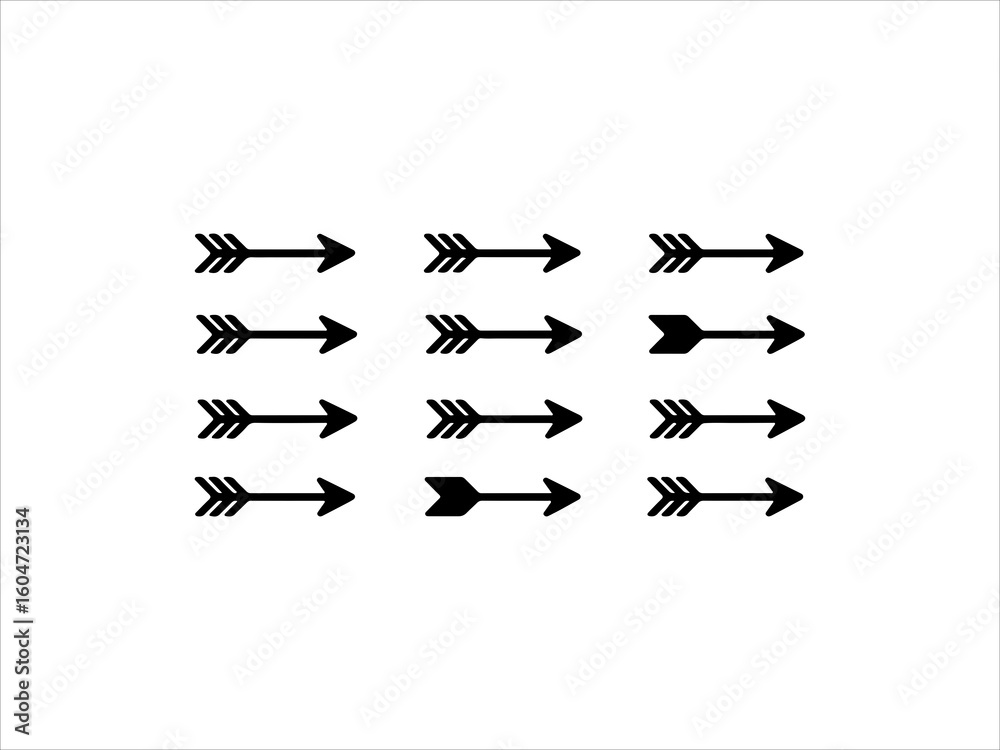 Naklejka premium Curve arrow set vector illustration