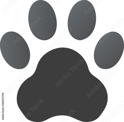 Gray animal paw print icon