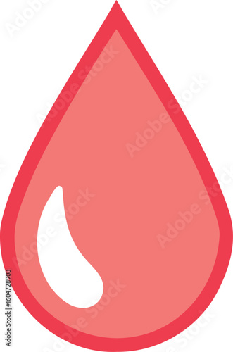 Red drop with dark center liquid fluid