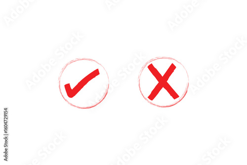 red cross and tick set