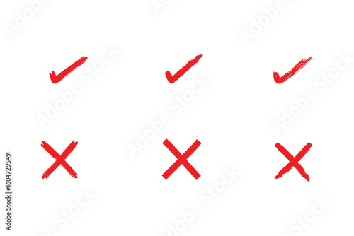 red cross and tick set