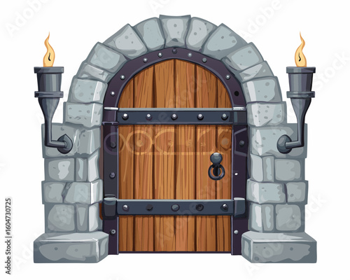 old wooden door with wrought iron