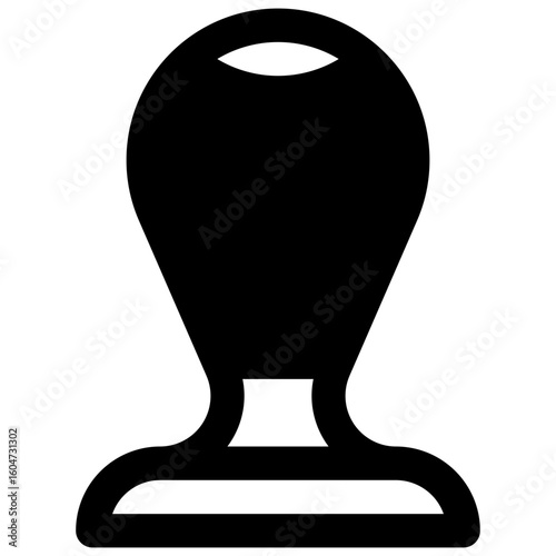 Coffee tamper. Outlined stroke vector icon with black-filled details.