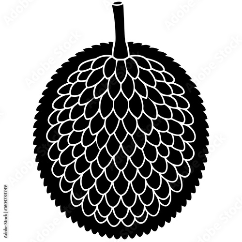 jackfruit vector silhouette on white background
