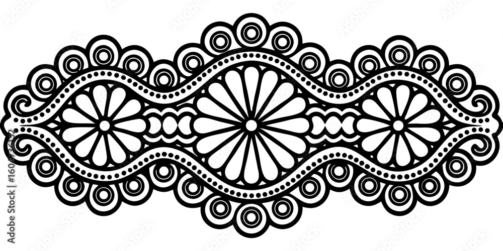 Fototapeta premium Graceful Lace-Inspired Black Vector Divider – Simple Yet Elegant Design Accent on transparent background (3)