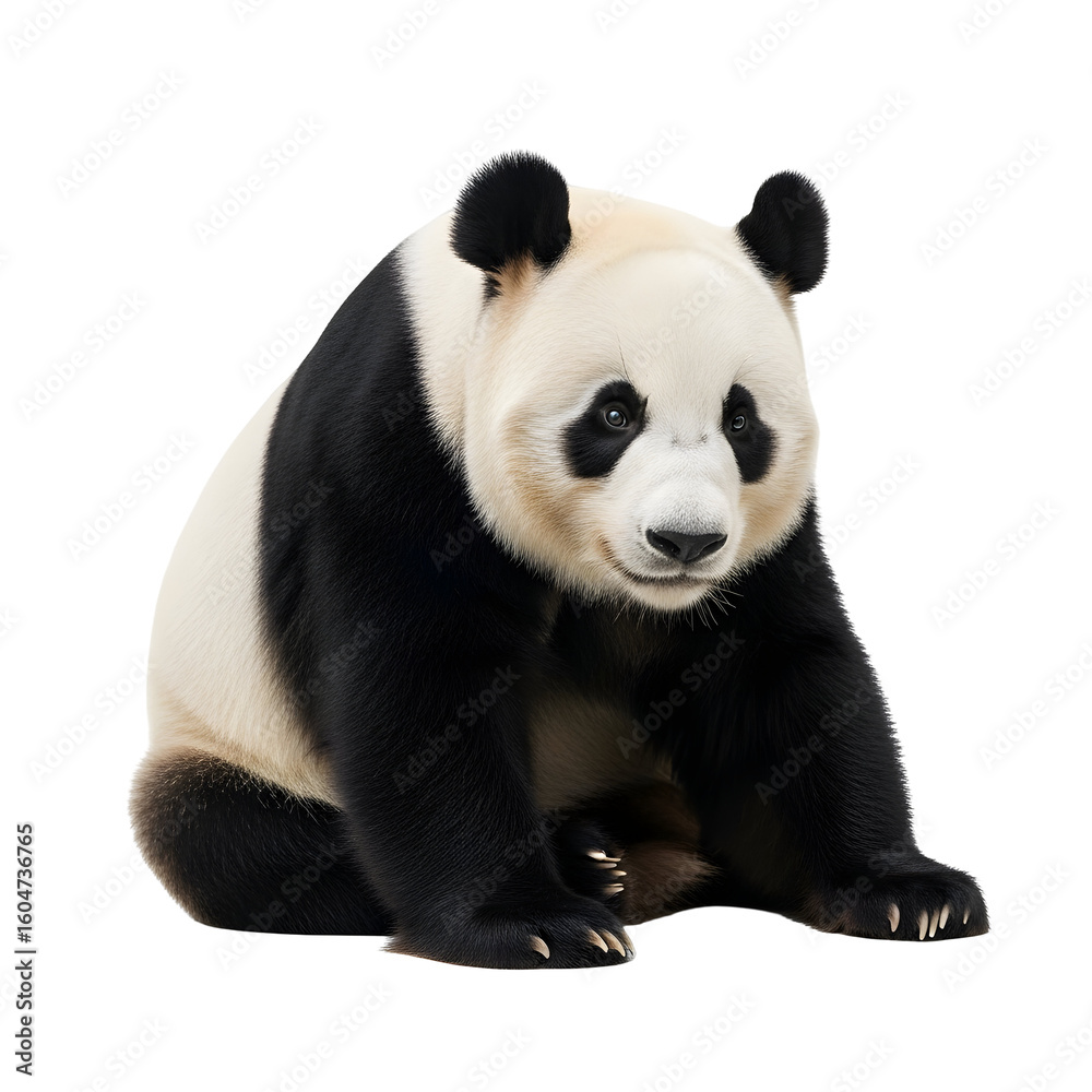 Fototapeta premium Majestic Giant Panda Seated Pose.
