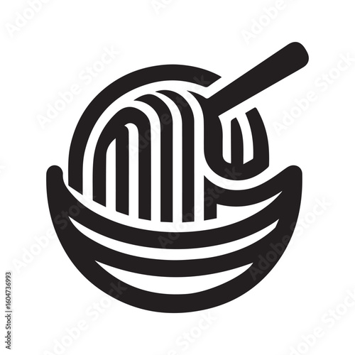 minimalist ramen noodle food logo with white background