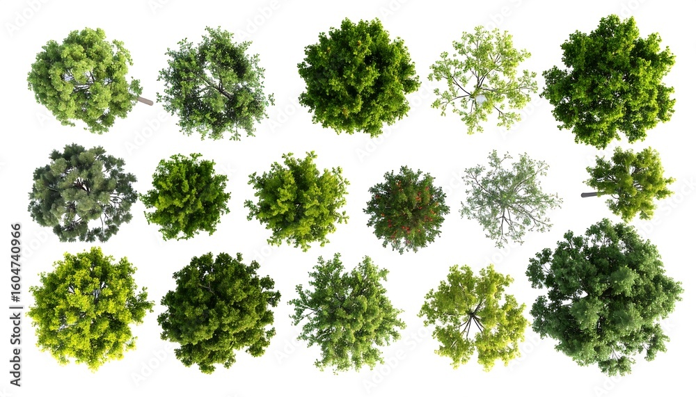 Naklejka premium Overhead view of many trees