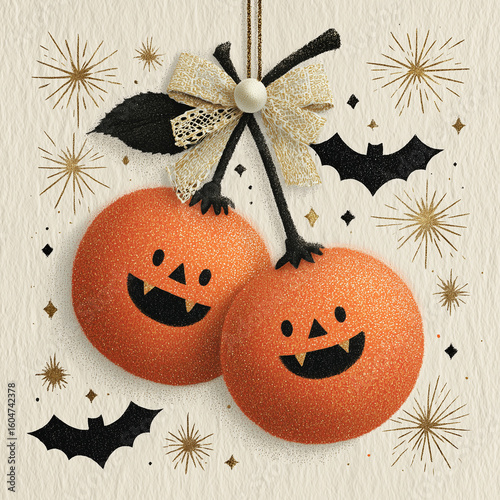 A mid-century modern Halloween illustration