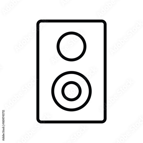 Minimalist Black and White Speaker Icon for Music and Sound Applications