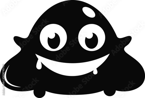 Gooey Slime Creature Face Vector Graphic