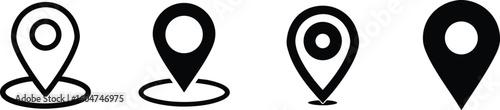 Location Pin Icon Set for Maps and GPS.
