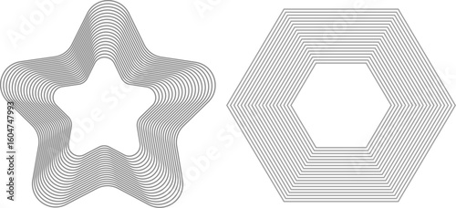  Abstract frequency sound wave lines and twisted curve lines background.Technology abstract lines on white background. Undulate Grey Wave Swirl, frequency sound wave,