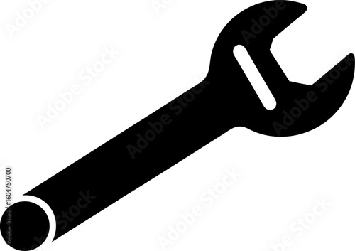 Socket Wrench Icon Silhouette Black and White