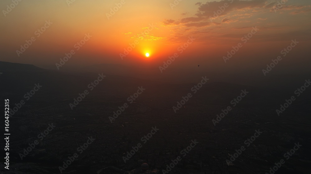 Fototapeta premium Sunrise over city landscape