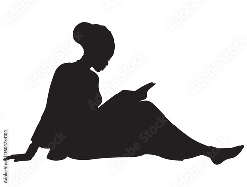 Wallpaper Mural AFRICAN WOMAN READING SILHOUETTE Torontodigital.ca