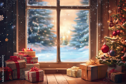クリスマスツリーとプレゼント