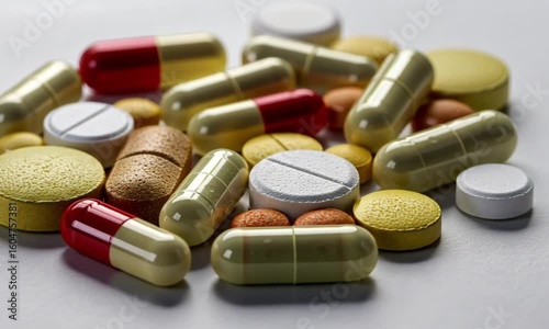 Assorted pills and capsules in various colors