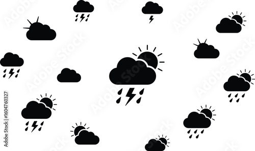 Stylized Cloud Vector Pattern