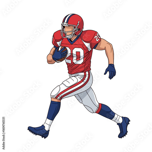 american football player vector illustration
