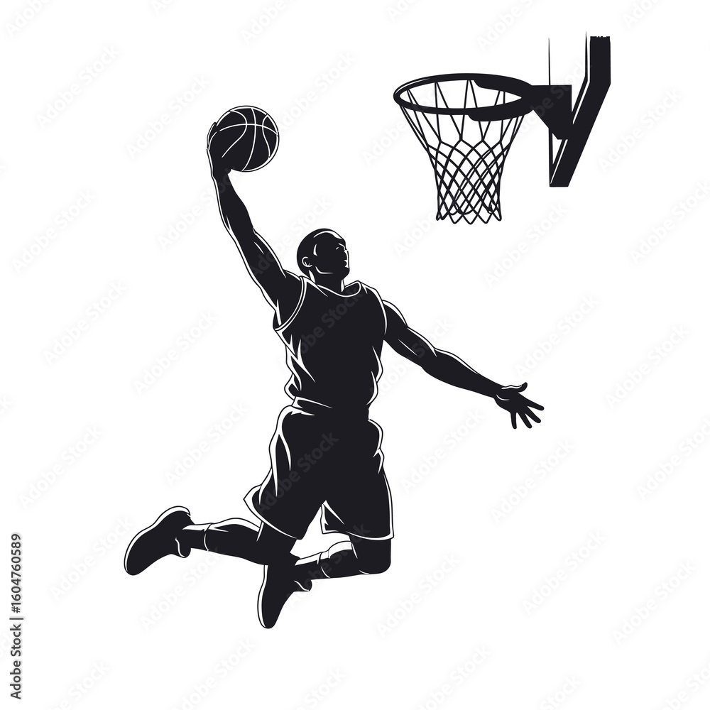 Naklejka premium basketball player silhouette vector